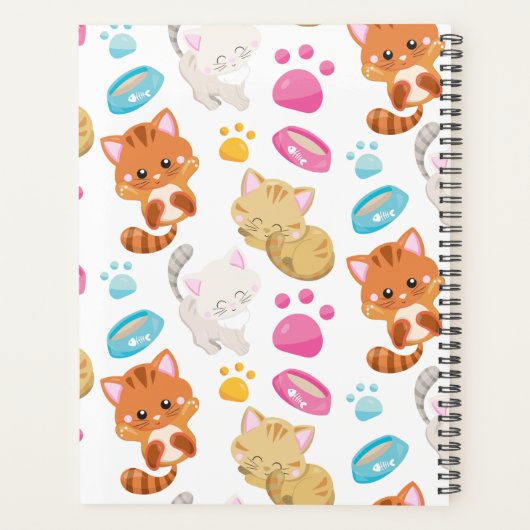 Muster von Katzen, Niedlichen Katzen, Kätzchen, Kä Planer (Rückseite)