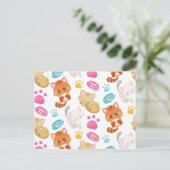 Muster von Katzen, Niedlichen Katzen, Kätzchen, Kä Postkarte (Stehend Vorderseite)