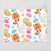 Muster von Katzen, Niedlichen Katzen, Kätzchen, Kä Postkarte (Vorderseite)