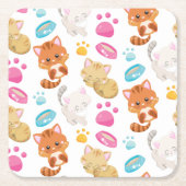 Muster von Katzen, Niedlichen Katzen, Kätzchen, Kä Rechteckiger Pappuntersetzer (Vorderseite)