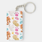 Muster von Katzen, Niedlichen Katzen, Kätzchen, Kä Schlüsselanhänger (Rückseite)
