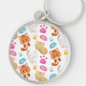 Muster von Katzen, Niedlichen Katzen, Kätzchen, Kä Schlüsselanhänger (Vorne)