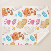 Muster von Katzen, Niedlichen Katzen, Kätzchen, Kä Sherpadecke (Vorderseite (Horizontal))