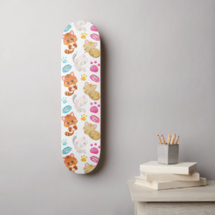 Muster von Katzen, Niedlichen Katzen, Kätzchen, Kä Skateboard