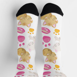 Muster von Katzen, Niedlichen Katzen, Kätzchen, Kä Socken