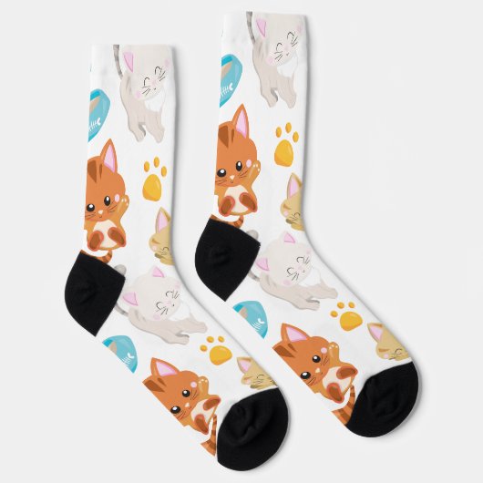 Muster von Katzen, Niedlichen Katzen, Kätzchen, Kä Socken (Rechts)