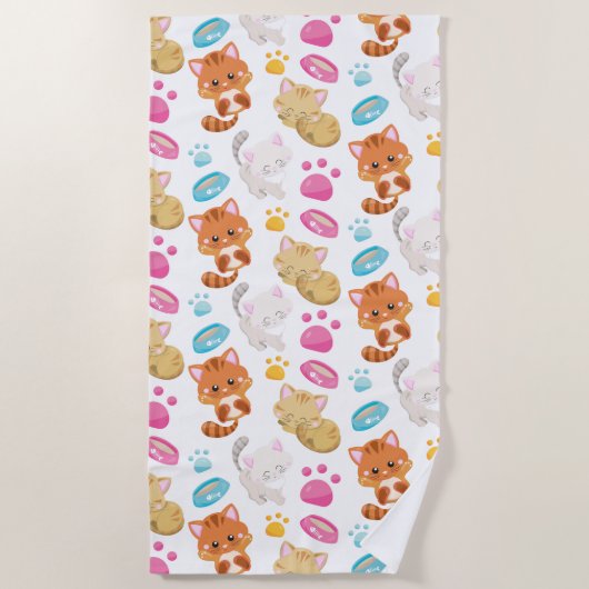 Muster von Katzen, Niedlichen Katzen, Kätzchen, Kä Strandtuch (Vorderseite)