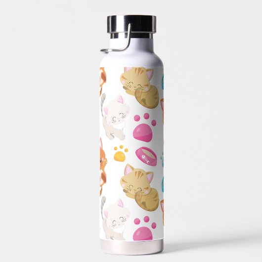 Muster von Katzen, Niedlichen Katzen, Kätzchen, Kä Trinkflasche (Rechts)