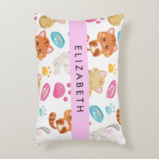 Muster von Katzen, Niedlichen Katzen, Kitty, Pfote Dekokissen (Vorderseite(Vertikal))