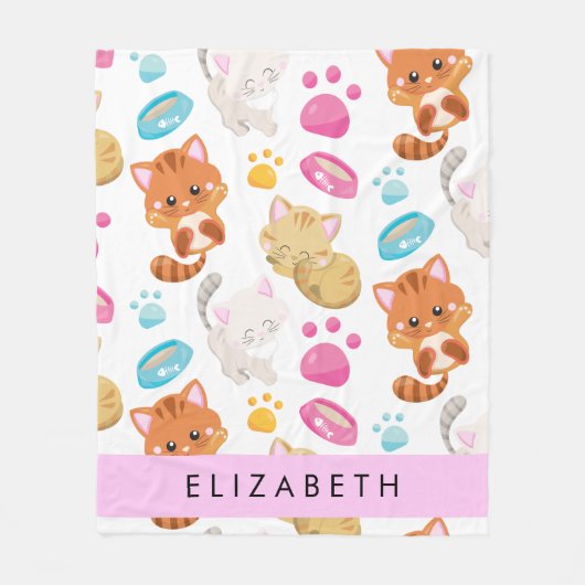 Muster von Katzen, Niedlichen Katzen, Kitty, Pfote Fleecedecke (Vorderseite)