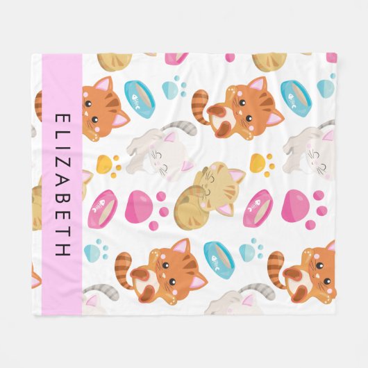 Muster von Katzen, Niedlichen Katzen, Kitty, Pfote Fleecedecke (Vorderseite (Horizontal))