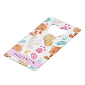 Muster von Katzen, Niedlichen Katzen, Kitty, Pfote Geldbeutel Flaschenöffner (Vorderseite Schrägansicht)