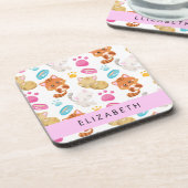 Muster von Katzen, Niedlichen Katzen, Kitty, Pfote Getränkeuntersetzer (Linke Seite)