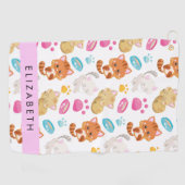 Muster von Katzen, Niedlichen Katzen, Kitty, Pfote Golfhandtuch (Horizontal)