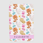 Muster von Katzen, Niedlichen Katzen, Kitty, Pfote Golfhandtuch (Vorderseite)