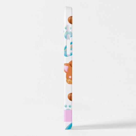 Muster von Katzen, Niedlichen Katzen, Kitty, Pfote iPhone Hülle (Linke Seite)