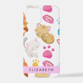 Muster von Katzen, Niedlichen Katzen, Kitty, Pfote iPhone Hülle (Rückseite)