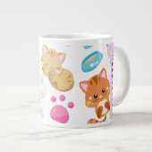 Muster von Katzen, Niedlichen Katzen, Kitty, Pfote Jumbo-Tasse (Vorderseite Rechts)