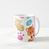 Muster von Katzen, Niedlichen Katzen, Kitty, Pfote Kaffeetasse (VorderseiteRechts)