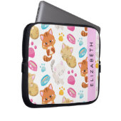 Muster von Katzen, Niedlichen Katzen, Kitty, Pfote Laptopschutzhülle (Vorne Rechts)