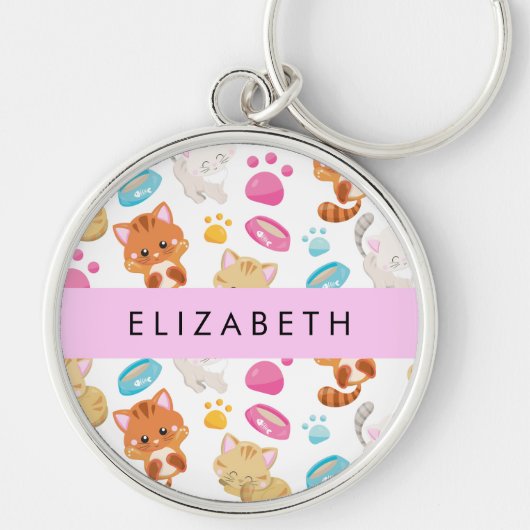 Muster von Katzen, Niedlichen Katzen, Kitty, Pfote Schlüsselanhänger (Vorne)