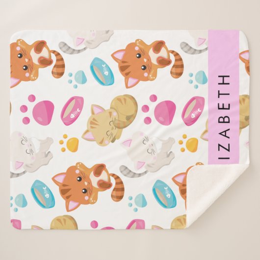 Muster von Katzen, Niedlichen Katzen, Kitty, Pfote Sherpadecke (Vorderseite (Horizontal))