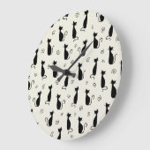 Muster von Katzen, Niedlichen Katzen, Schwarzen Ka Große Wanduhr (Winkel)