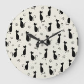 Muster von Katzen, Niedlichen Katzen, Schwarzen Ka Große Wanduhr (Vorderseite)