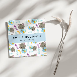 Muster von Katzen, Tierladen, Katzen-Sitter, Katze Quadratische Visitenkarte