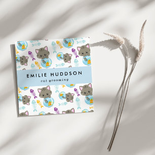 Muster von Katzen, Tierladen, Katzen-Sitter, Katze Quadratische Visitenkarte