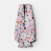 Muster von Katzen und Blume Flaschenkühler (Rückseite)