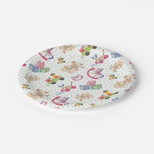 Muster von Kinderspielzeug Pappteller (Schrägansicht)