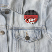 Muster von Ladybugs, Polka Dots, Ihr Name Button (Beispiel)