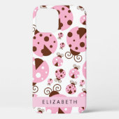 Muster von Ladybugs, rosa Ladybugs, Ihr Name Case-Mate iPhone Hülle (Rückseite)
