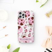 Muster von Ladybugs, rosa Ladybugs, Ihr Name Case-Mate iPhone Hülle