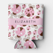Muster von Ladybugs, rosa Ladybugs, Ihr Name Dosenkühler (Vorderseite)