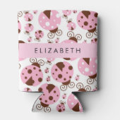 Muster von Ladybugs, rosa Ladybugs, Ihr Name Dosenkühler (Rückseite)