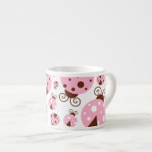 Muster von Ladybugs, rosa Ladybugs, Ihr Name Espressotasse (Vorderseite Rechts)