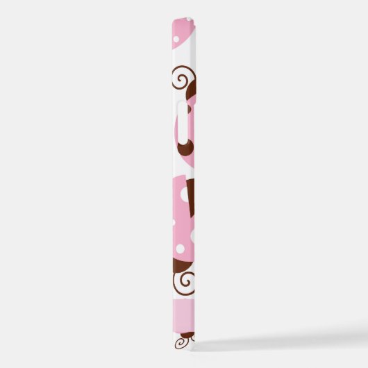 Muster von Ladybugs, rosa Ladybugs, Ihr Name iPhone Hülle (Rechte Seite)