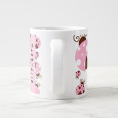 Muster von Ladybugs, rosa Ladybugs, Ihr Name Jumbo-Tasse (Rückseite)