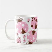 Muster von Ladybugs, rosa Ladybugs, Ihr Name Kaffeetasse (Links)