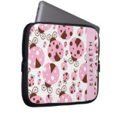 Muster von Ladybugs, rosa Ladybugs, Ihr Name Laptopschutzhülle (Vorne Rechts)