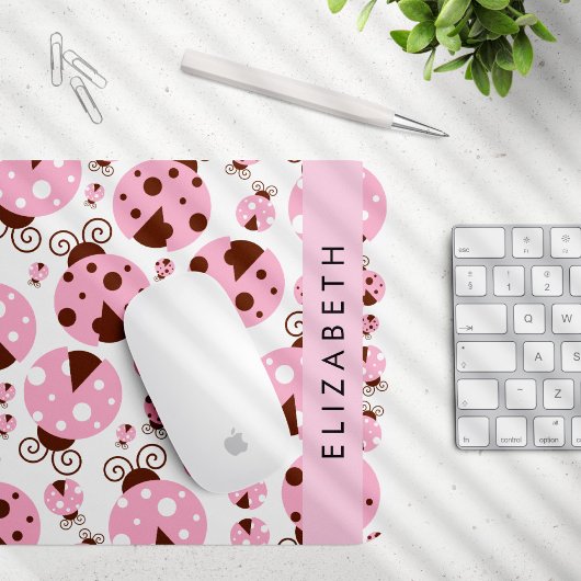 Muster von Ladybugs, rosa Ladybugs, Ihr Name Mousepad