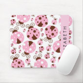 Muster von Ladybugs, rosa Ladybugs, Ihr Name Mousepad (Mit Mouse)