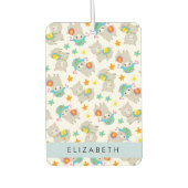 Muster von Llamas, Alpacas, Blume, Ihr Name Autolufterfrischer (Vorderseite)