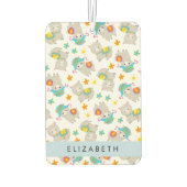 Muster von Llamas, Alpacas, Blume, Ihr Name Autolufterfrischer (Rückseite)