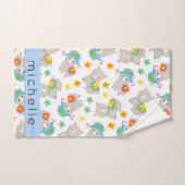 Muster von Llamas, Alpacas, Blume, Ihr Name Badhandtuch Set (Handtuch)