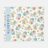 Muster von Llamas, Alpacas, Blume, Ihr Name Fleecedecke (Vorderseite (Horizontal))