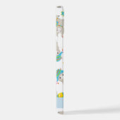 Muster von Llamas, Alpacas, Blume, Ihr Name iPhone Hülle (Rechte Seite)