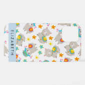 Muster von Llamas, Alpacas, Blume, Ihr Name iPhone Hülle (Rückseite (Horizontal))